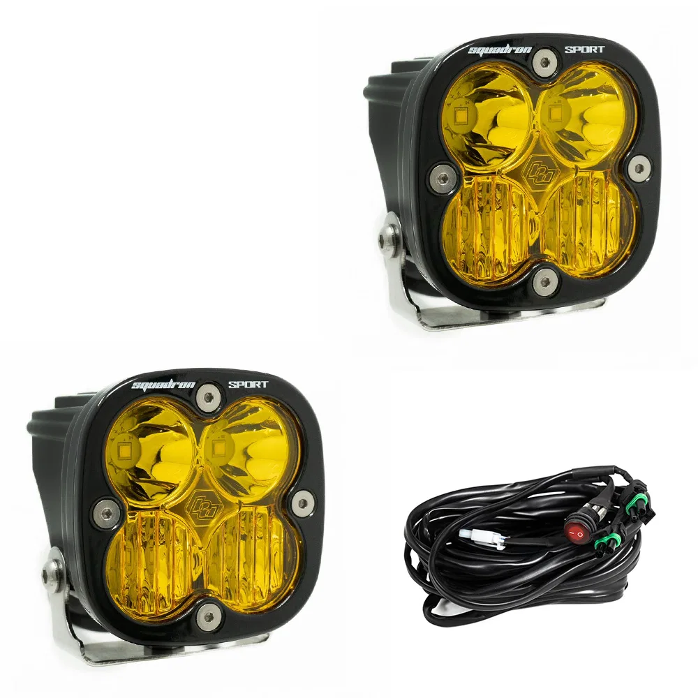 557813 – BAJA DESIGN Driving/ Fog Light, LED Bulb 4 LED Bulbs 3 Inch Square 52 Watt Bulbs Amp Draw 4 AMP 42 Degree Wi...